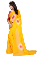 Womens Festive Design Shiffone Silk Printed Saree With Blouse