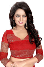 Womens Festive Design Shiffone Silk Printed Saree With Blouse