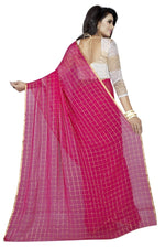 Womens Festive Design Shiffone Silk Printed Saree With Blouse