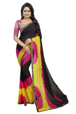 Womens Festive Design Shiffone Silk Printed Saree With Blouse