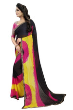 Womens Festive Design Shiffone Silk Printed Saree With Blouse