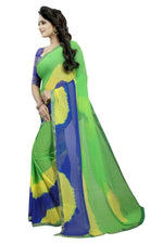Womens Festive Design Shiffone Silk Printed Saree With Blouse