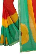 Womens Festive Design Shiffone Silk Printed Saree With Blouse