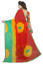 Womens Festive Design Shiffone Silk Printed Saree With Blouse