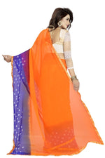 Womens Festive Design Shiffone Silk Printed Saree With Blouse