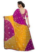 Womens Festive Design Shiffone Silk Printed Saree With Blouse