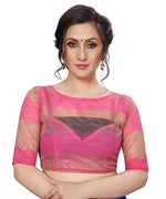 Womens Festive Design Shiffone Silk Printed Saree With Blouse