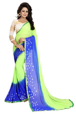 Womens Festive Design Shiffone Silk Printed Saree With Blouse