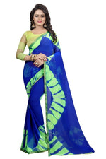 Womens Festive Design Shiffone Silk Printed Saree With Blouse