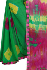 Womens Festive Design Shiffone Silk Printed Saree With Blouse