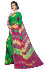 Womens Festive Design Shiffone Silk Printed Saree With Blouse