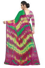 Womens Festive Design Shiffone Silk Printed Saree With Blouse