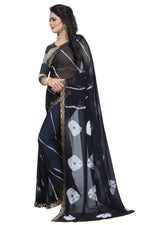 Womens Festive Design Shiffone Silk Printed Saree With Blouse
