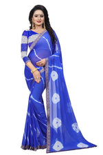 Womens Festive Design Shiffone Silk Printed Saree With Blouse