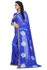 Womens Festive Design Shiffone Silk Printed Saree With Blouse