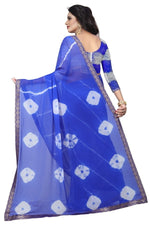 Womens Festive Design Shiffone Silk Printed Saree With Blouse