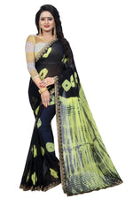 Womens Festive Design Shiffone Silk Printed Saree With Blouse