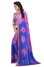 Womens Festive Design Shiffone Silk Printed Saree With Blouse