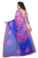 Womens Festive Design Shiffone Silk Printed Saree With Blouse