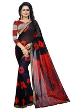 Womens Festive Design Shiffone Silk Printed Saree With Blouse