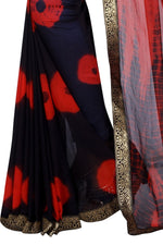 Womens Festive Design Shiffone Silk Printed Saree With Blouse