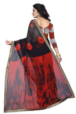 Womens Festive Design Shiffone Silk Printed Saree With Blouse