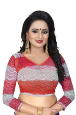 Womens Festive Design Shiffone Silk Printed Saree With Blouse