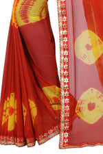 Womens Festive Design Shiffone Silk Printed Saree With Blouse