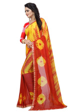 Womens Festive Design Shiffone Silk Printed Saree With Blouse