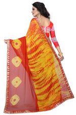 Womens Festive Design Shiffone Silk Printed Saree With Blouse
