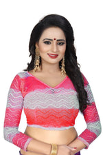 Womens Festive Design Shiffone Silk Printed Saree With Blouse