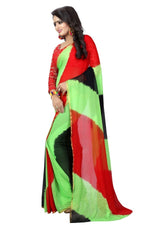Womens Festive Design Shiffone Silk Printed Saree With Blouse