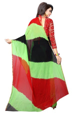 Womens Festive Design Shiffone Silk Printed Saree With Blouse