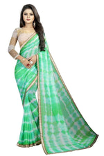 Womens Festive Design Shiffone Silk Printed Saree With Blouse
