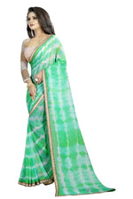 Womens Festive Design Shiffone Silk Printed Saree With Blouse