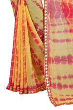 Womens Festive Design Shiffone Silk Printed Saree With Blouse