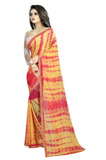 Womens Festive Design Shiffone Silk Printed Saree With Blouse