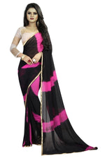 Womens Festive Design Shiffone Silk Printed Saree With Blouse