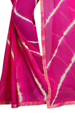 Womens Festive Design Shiffone Silk Printed Saree With Blouse