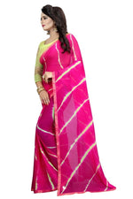 Womens Festive Design Shiffone Silk Printed Saree With Blouse