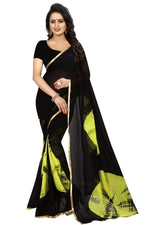 Womens Festive Design Shiffone Silk Printed Saree With Blouse
