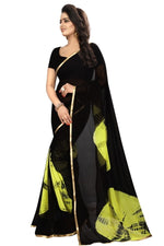 Womens Festive Design Shiffone Silk Printed Saree With Blouse