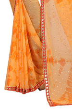 Womens Festive Design Shiffone Silk Printed Saree With Blouse