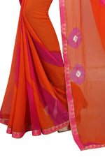 Womens Festive Design Shiffone Silk Printed Saree With Blouse
