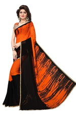 Womens Festive Design Shiffone Silk Printed Saree With Blouse