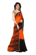 Womens Festive Design Shiffone Silk Printed Saree With Blouse