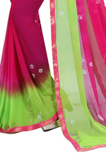 Womens Festive Design Shiffone Silk Printed Saree With Blouse