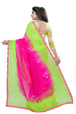 Womens Festive Design Shiffone Silk Printed Saree With Blouse