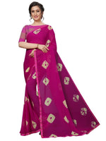 Womens Festive Design Shiffone Silk Printed Saree With Blouse