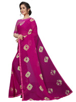 Womens Festive Design Shiffone Silk Printed Saree With Blouse